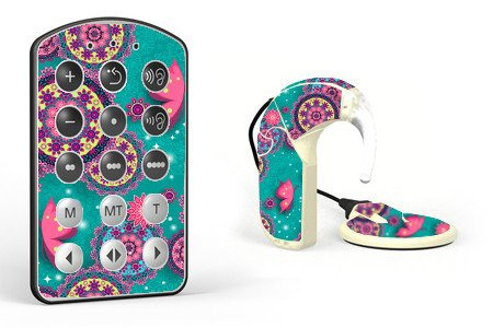 Skins / stickers for audio processor MED-EL OPUS 2 - butterflies