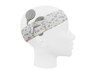 Bandeau universel pour processeurs audio / implants cochléaires - fleurs colorées