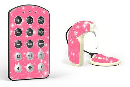 Skins / stickers for audio processor MED-EL OPUS 2 - pink