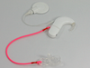 Single clip-on hook for one processor / hearing aid - neon pink
