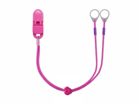 Clip-on hooks for processors / hearing aids - pink with flower