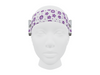Universal cotton headband for sound processors - purple flowers