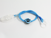 Clip-on hooks for processors / hearing aids - blue with paw