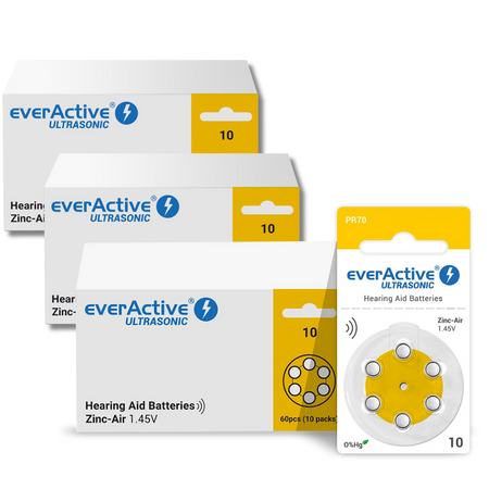 Batteries everActive ULTRASONIC - type 10 (PR70) 3X BOX (180 pcs) 