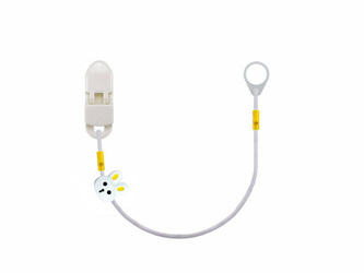 Pendentif simple - clip à l'aide auditive ou au processeur audio - blanc avec lapin