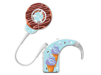 Skins / stickers for Cochlear Nucleus 8 audio processor - ice cream