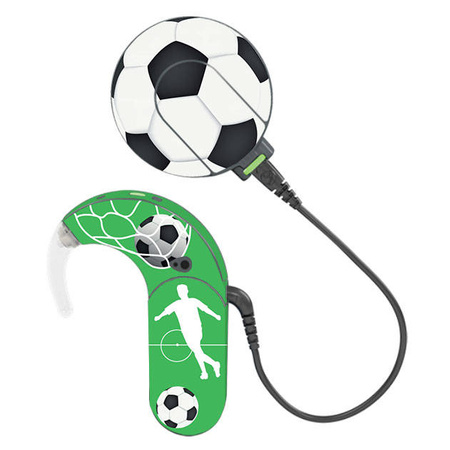 Skins / stickers for audio processor MED-EL Sonnet 1 / 2 - football