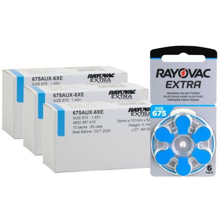 Batterien Rayovac Extra Advanced 675 - 3x boxen (180 Stück)