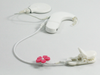 Single clip-on hook for one processor / hearing aid - white flower