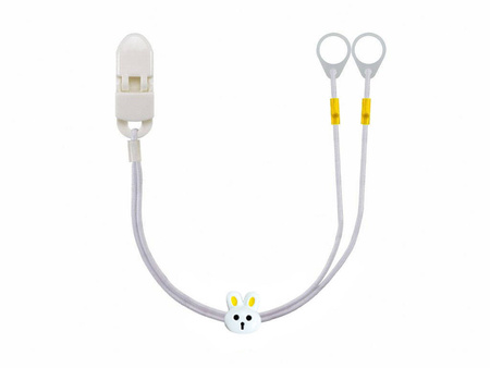 Clip-on hooks for processors / hearing aids - white with rabbit