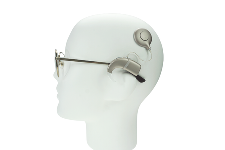 Silicon eyeglasses holder for cochelar implants or hearining aids