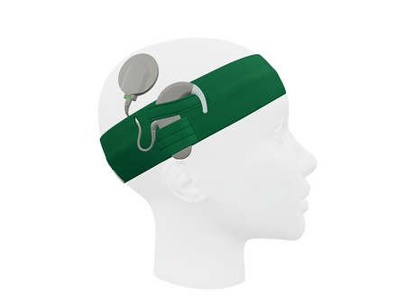 Bandeau universel pour processeurs audio / implants cochléaires - vert