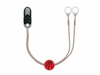 Clip-on hooks for processors / hearing aids - grey with basketball