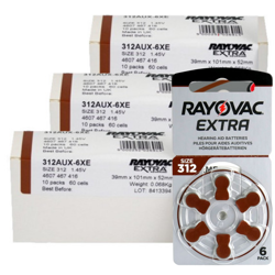 Piles pour appareils auditifs RAYOVAC EXTRA ADVANCED 312 3x boîte (180 pièces)