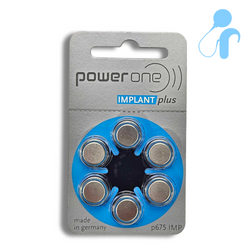 Piles pour appareils auditifs / audio processeurs VARTA 675 Power One IMPLANT PLUS blister (6 pièces)