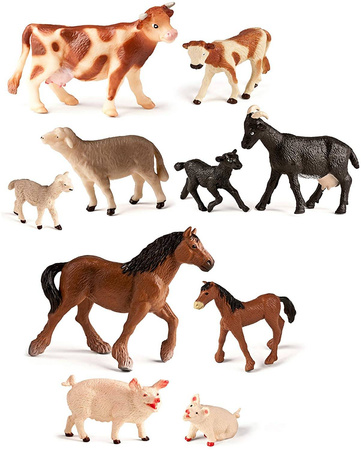 Farm Animals with Babies (10 figures)