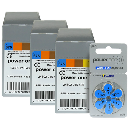 Batteries VARTA Power One 675 3x BOX (180 pcs)