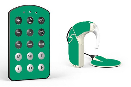 Adhesivo decorativo / skin para procesador de audio MED-EL Opus 2 - verde