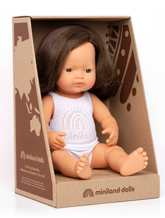 Baby Doll Brunette Girl 38 cm