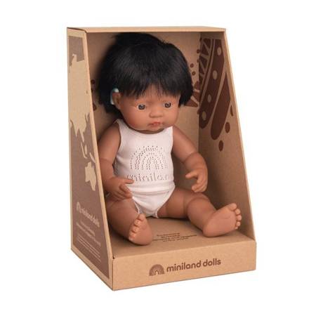 Baby Doll Hispanic Boy with Hearing implant 38 cm