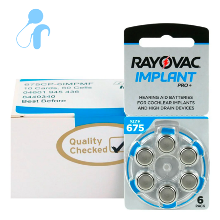 Batteries RAYOVAC 675 IMPLANT PRO+ box (60 pcs)