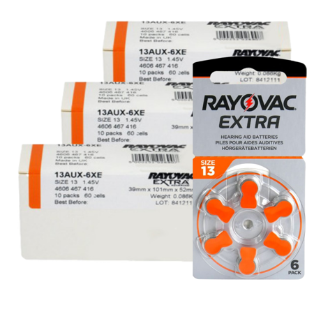 Batteries Rayovac Extra Advanced - type 13 (PR48) 3X BOX (180 pcs) 