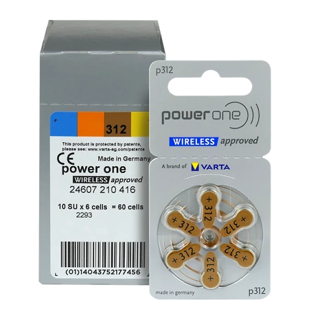 Batteries VARTA Power - type 312 (PR41) Box (60 pcs)