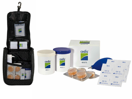 Cedis Cleaning and Drying Set eSET5 for BTE Earmolds and Hearing Aids in travel bag