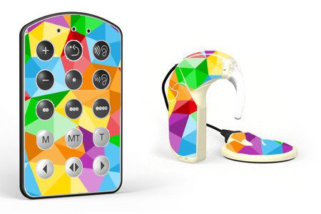 Skins / stickers for audio processor MED-EL OPUS 2 - rainbow