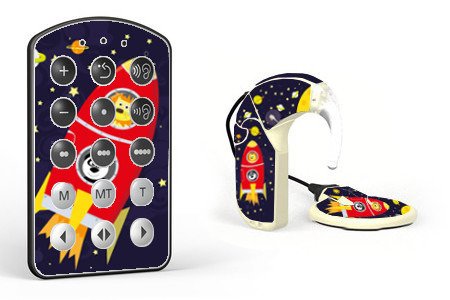 Skins / stickers for audio processor MED-EL OPUS 2 - rocket