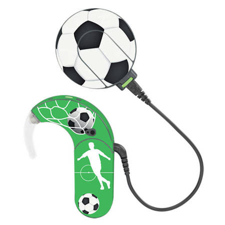 Skins / stickers for audio processor MED-EL Sonnet 1 / 2  - football