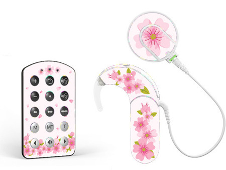 Skins / stickers for audio processor MED-EL Sonnet - flowers