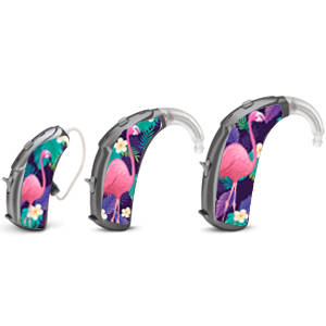 Universal skins for hearing aids - flamingo